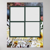 Memorial Four Fotos White Spider Mums Foto Poster (Vorne)