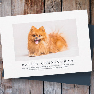 Memorial Funeral For Pet Elegant Modern Photo Dankeskarte