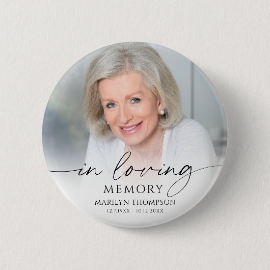Memorial Funeral In Loving Memory Photo Keepsake Button (Vorderseite)