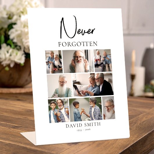 Memorial Funeral Minimalist Photo Collage Sockelschild