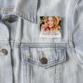 Memorial Funeral Modern Simple Cursive Foto Button (Beispiel)