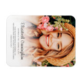 Memorial Funeral Modern Simple Cursive Foto Magnet (Horizontal)