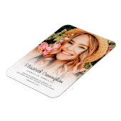 Memorial Funeral Modern Simple Cursive Foto Magnet (Linke Seite)