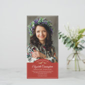 Memorial Funeral Monogram Birds Classic Foto Dankeskarte (Stehend Vorderseite)