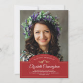 Memorial Funeral Monogram Classic Foto Dankeskarte (Vorderseite)