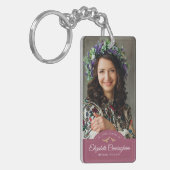 Memorial Funeral Monogram Classic Foto Keepake Schlüsselanhänger (Vorderseite links)