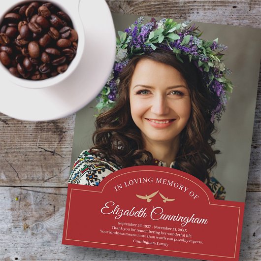 Memorial Funeral Monogram Classic Foto Vielen Dank Postkarte