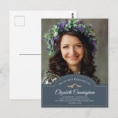 Memorial Funeral Monogram Classic Foto Vielen Dank Postkarte (Vorne/Hinten)