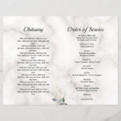 Memorial Funeral Order of Service Marble Programm (Rückseite)