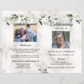 Memorial Funeral Order of Service Marble Programm (Vorne/Hinten)