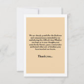 Memorial Funeral Thank You Card Dankeskarte (Rückseite)