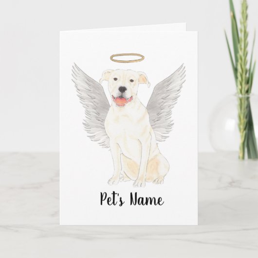 Memorial für das Beileid "White Pitbull Staffy" Karte (Vorderseite)