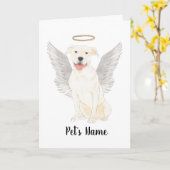 Memorial für das Beileid "White Pitbull Staffy" Karte (Gelbe Blume)