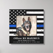 Memorial für den Polizeihund der Thin Blue Line K9 Leinwanddruck (Vorderseite)
