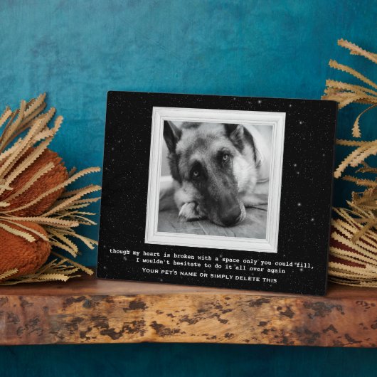 Memorial für deutsche Hirten mit Ihrem Foto Fotoplatte (Seite)