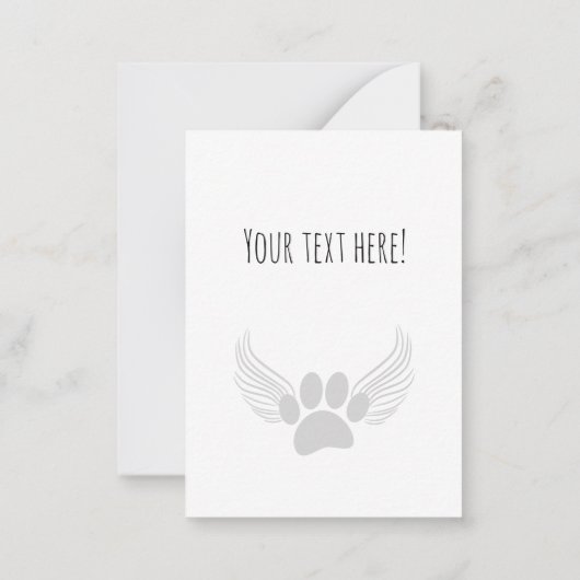 Memorial für Dog Pet Custom Blue Mitteilungskarte (Rückseite)