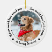 Memorial für Hunde mit benutzerdefiniertem 2-Foto  Keramik Ornament (Hinten)