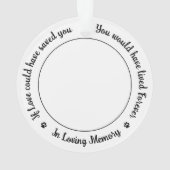 Memorial für Hunde mit benutzerdefiniertem 2-Foto Ornament (Rückseite)