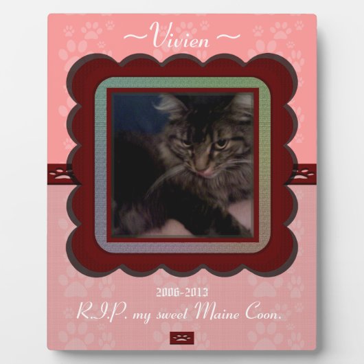 Memorial für individuell anpassbare Begleiter Fotoplatte (Vorderseite)