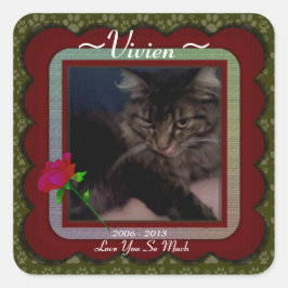 Memorial für individuell anpassbare Begleiter Quadratischer Aufkleber