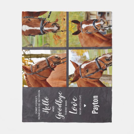 Memorial für Pferde Haustiere 4 FotoCollage Fleecedecke (Vorderseite)