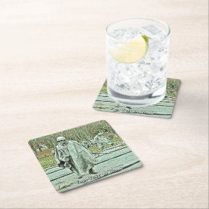 Memorial für Veteranen des Koreakkriegs Rechteckiger Pappuntersetzer