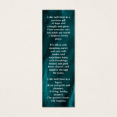 Memorial Gebet Beerdigung Lesezeichen Emerald Gree (Rückseite)