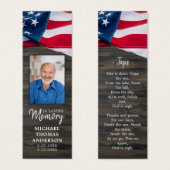 Memorial Gebet Lesezeichen American US Flag Foto (Vorne & Hinten)