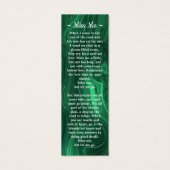 Memorial Gedicht Emerald Green Foto Beerdigung Les (Rückseite)