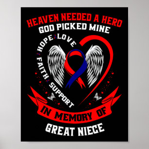 Memorial Geschenke Verlust Great Niece Herz-Krankh Poster
