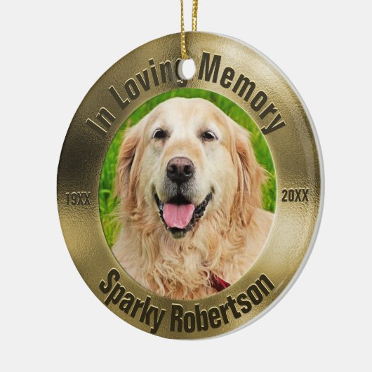 Memorial Gold Keramikornament (Links)