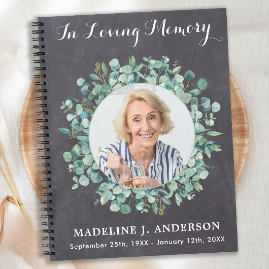 Memorial Greenery Beerdigung Gästebuch Tafel Notizblock