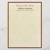 Memorial Guest Book Filler Paper Seiten, Creme (Vorderseite)