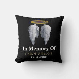 Memorial Halo & Angel Wings Throw Kissen