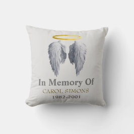 Memorial Halo & Angel Wings Throw Kissen