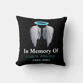 Memorial Halo & Angel Wings Throw Kissen