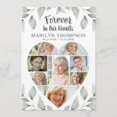 Memorial Heart Foto Collage Grünes Programm (Vorderseite)