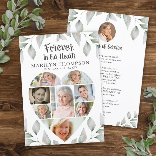 Memorial Heart Foto Collage Grünes Programm