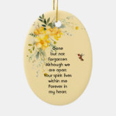 Memorial Hummingbird Yellow Roses Keramik Ornament (Hinten)
