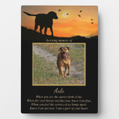 Memorial Hund Custom Foto mit spirituellem Gedicht Fotoplatte (Vorderseite)