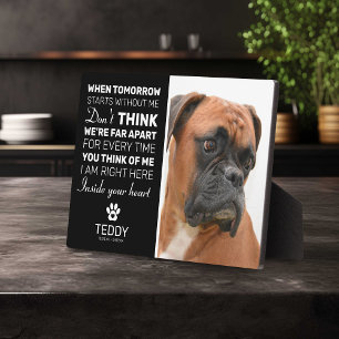 Memorial   Hund halten Fotoplatte