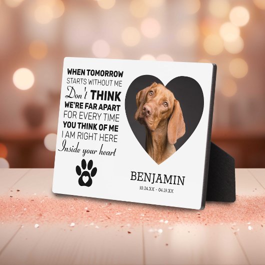 Memorial | Hund halten Fotoplatte