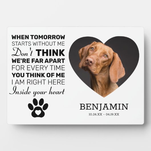 Memorial | Hund halten Fotoplatte (Vorderseite)