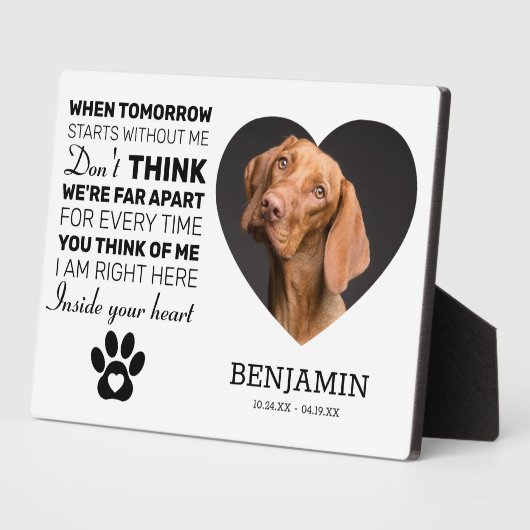 Memorial | Hund halten Fotoplatte (Seite)