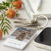 Memorial | Hunde Foto in Love Memory Elegant Schlüsselanhänger (Vorderseite rechts)