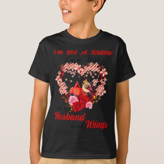 Memorial I'm Not A Widow Husband Wings Cardinal An T-Shirt (Vorderseite)