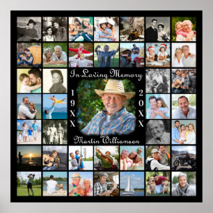 Memorial IN LIEBING MEMORY 41 FotoCollage Black Poster