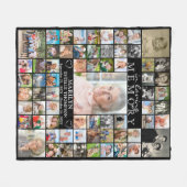 Memorial IN LIEBING MEMORY 66 Foto Collage Black Fleecedecke (Vorderseite (Horizontal))