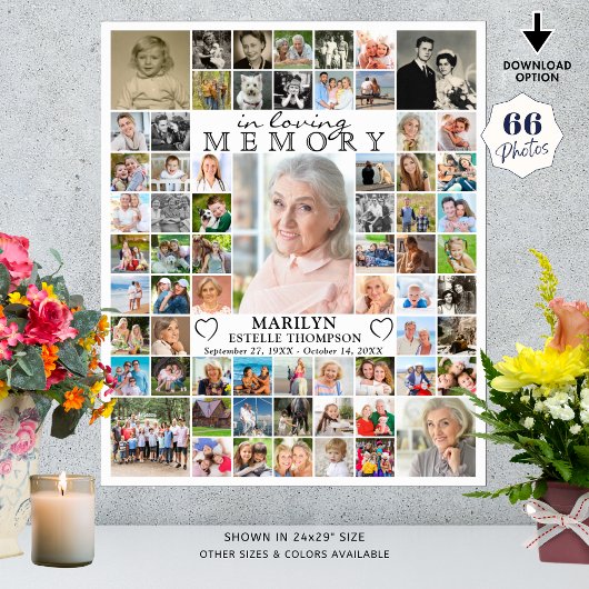 Memorial IN LIVING MEMORY 66 FotoCollage Custom Poster
