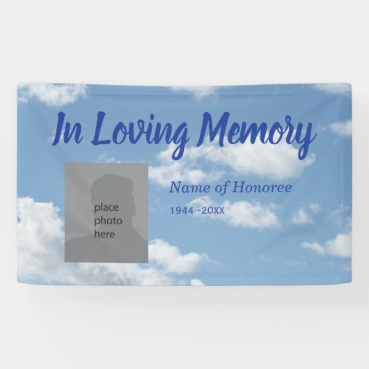 Memorial in Love Memory Blue Sky Banner (Horizontal)